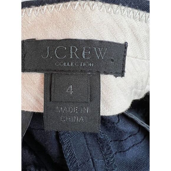 J.CREW COLLECTION dark blue cotton silk pleated fabric shorts size 4 - Picture 5 of 6